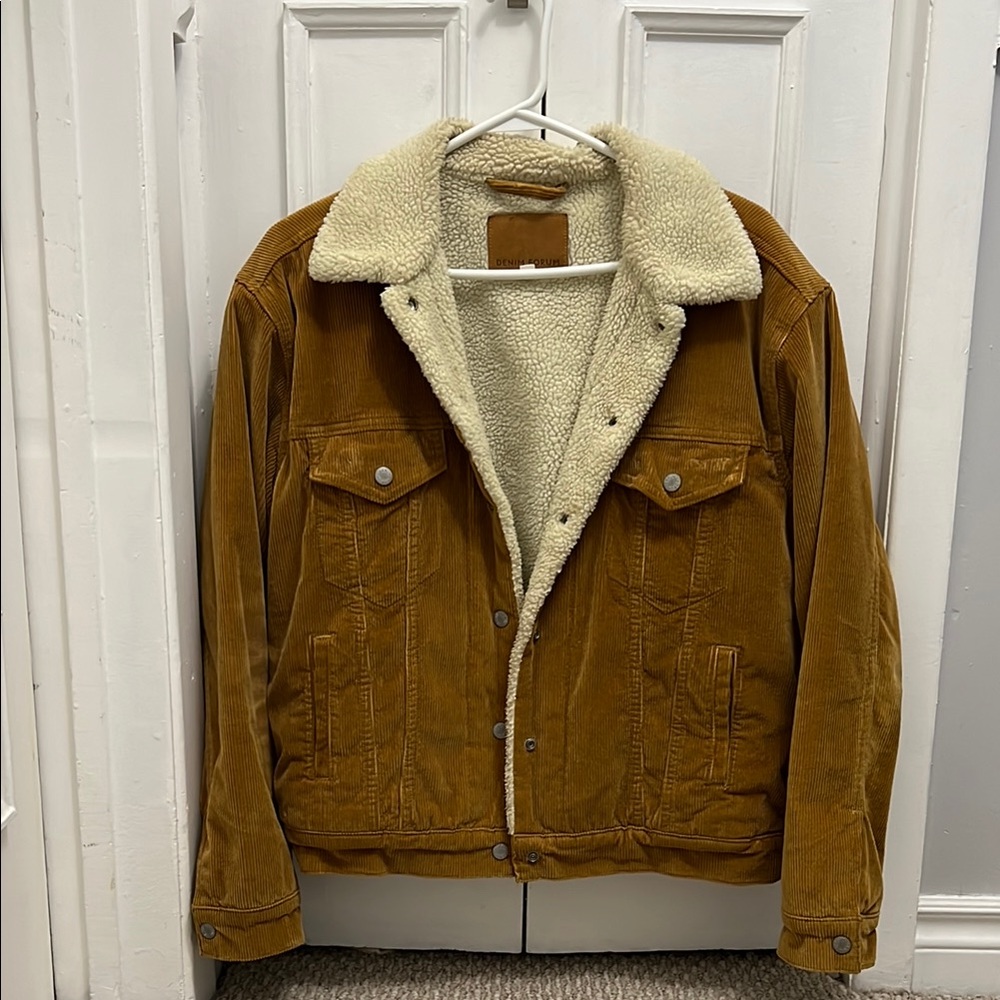 Denim Forum Sherpa-Lined Corduroy Jacket